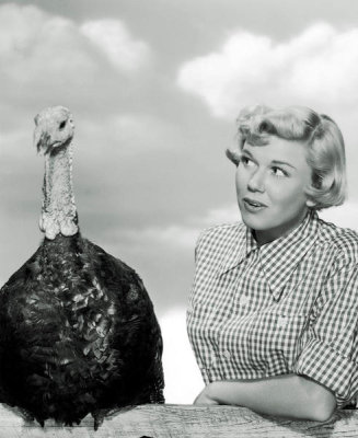 Hollywood Photo Archive - Doris Day with a Thanksgiving Turkey