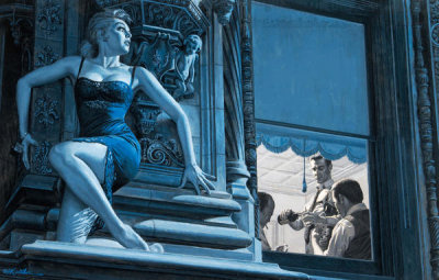 Mort Kunstler - British Girl Out on a Ledge