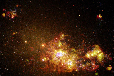 NASA Archive Photo - Fireworks of Star Formation Light Up a Galaxy