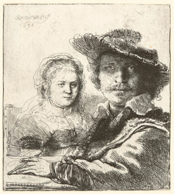 Rembrandt van Rijn - Rembrandt and His Wife Saskia, 1636