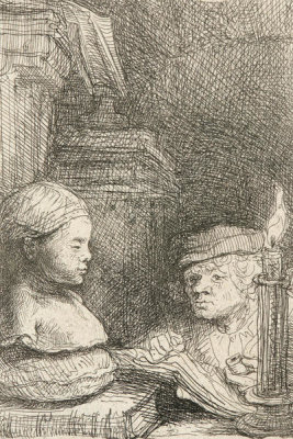 Rembrandt van Rijn - Man Drawing from a Cast, ca. 1641