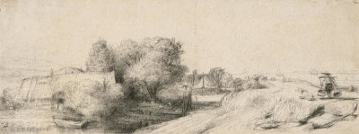 Rembrandt van Rijn - Landscape with a Milkman, ca. 1650