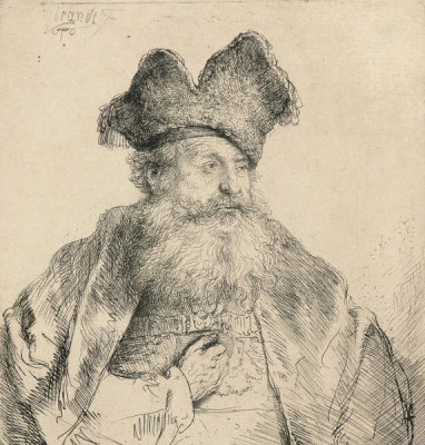 Rembrandt van Rijn - Old Man with a Divided Fur Cap, 1640