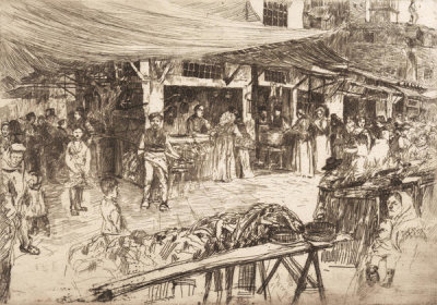 Otto Henry Bacher - The Old Market, Florence 1881