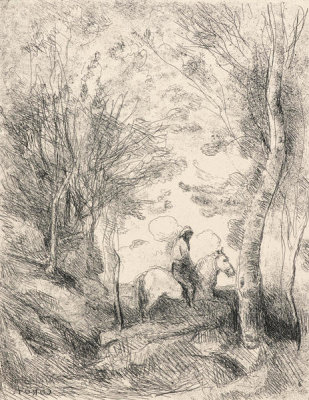 Jean-Baptiste-Camille Corot - Le Grand Cavalier sous Bois, ca. 1854