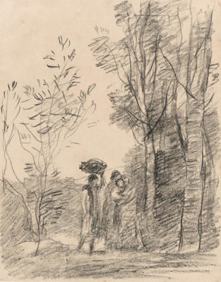 Jean-Baptiste-Camille Corot - The Meeting in the Grove, 1871-1872