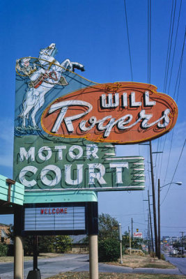 John Margolies - Will Rogers Motor Court sign, Route 66, Tulsa, Oklahoma