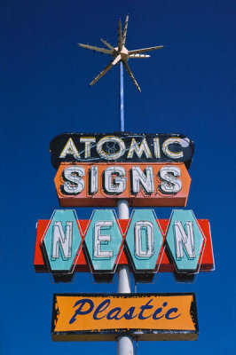 John Margolies - Atomic Signs sign, Route 550, Farmington, New Mexico