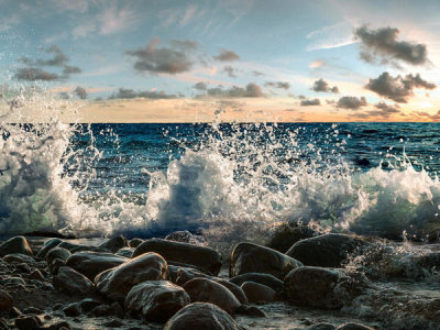 Pangea Images - Waves crashing, Point Reyes, California