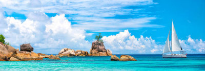 Pangea Images - Sailboat at La Digue, Seychelles