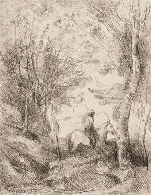 Jean-Baptiste-Camille Corot - Le Grand Cavalier sous Bois, ca., 1854