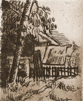 Paul Cezanne - Landscape in Auvers, Farm Entrance on the Rue Saint-Remy, 1873