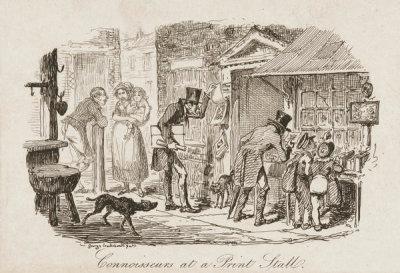 George Cruikshank - Connoisseurs at a Print Stall, ca. 1828