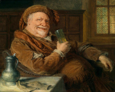 Eduard Grutzner - Falstaff with Flagon and Glass