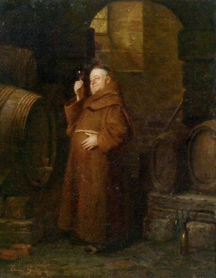 Eduard Grutzner - Monk Checking the Wine
