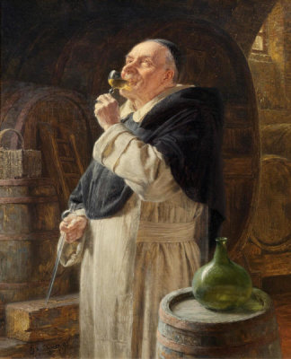 Eduard Grutzner - Dominican Testing the Wine, 1896