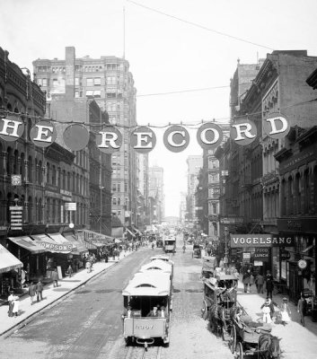 Vintage Chicago - Madison Street east from Fifth Ave Chicago Illinois