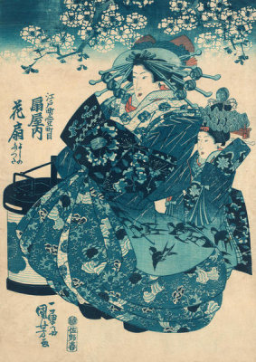 Kuniyoshi Utagawa - The Courtesan Hanao of The Courtesan Hanao of Ōgi-ya 