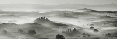 Frank Krahmer - Val d'Orcia panorama, Siena, Tuscany (BW)
