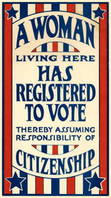 Grand Rapids Americanization Society - A Woman Living Here Has Registered to Vote, 1919