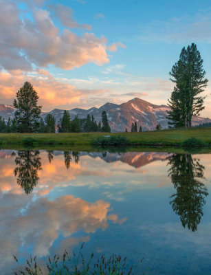 Tim Fitzharris - Mount Gibbs reflected in lake, Tioga Pass, Sierra Nevada, Yosemite National Park, California