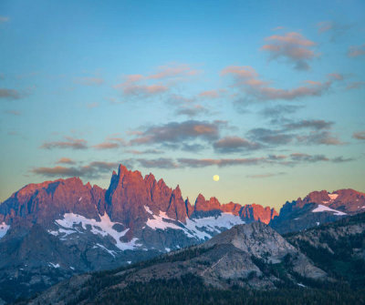 Tim Fitzharris - Moon over peaks, Ritter Range, Sierra Nevada, California