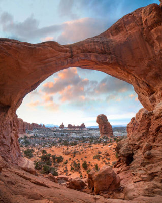 Tim Fitzharris - The Windows Section from Double Arch at sunrise, Arches National Park, Utah