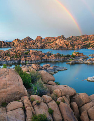 Tim Fitzharris - Rainbow over Granite Dells at Watson Lake, Arizona