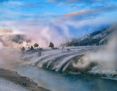 Tim Fitzharris - Geysers in winter, Yellowstone National Park, Wyoming