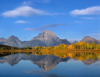 Tim Fitzharris - Mount Moran reflected in lake, Grand Teton National Park, Wyoming