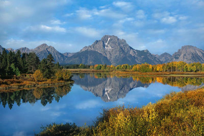Tim Fitzharris - Oxbow Bend reflecting Mount Moran, Grand Teton National Park, Wyoming