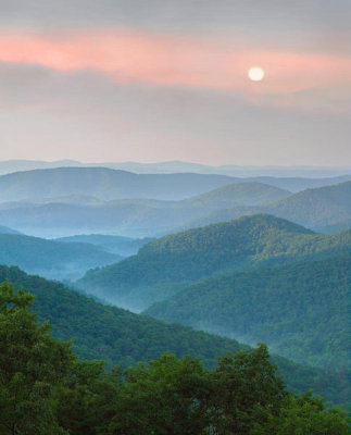 Tim Fitzharris - Sunrise over Pisgah National Forest, North Carolina
