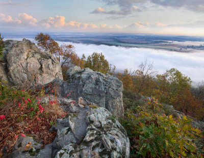 Tim Fitzharris - Fog over valley, Arkansas River, Petit Jean State Park, Arkansas