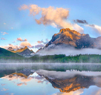 Tim Fitzharris - Mount Kidd in the fog, Alberta, Canada