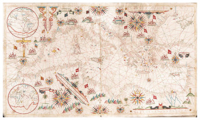 Giovanni Battista Cavallini - Portolan chart of the Mediterranean Sea and western part of the Black Sea [Recto], 1640