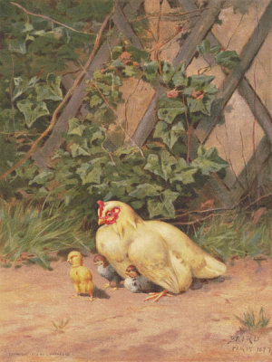 William Baptiste Baird - Hen with Chicks 1