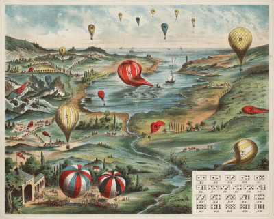 Unknown 19th Century French Lithographer - An informative and fun aerial expedition game for young people (Une expédition aérienne jeu instructif et amusant pour la jeunesse), ca. 1900S