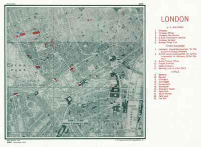 RG 263 CIA Published Maps - US Buildings in London, 1947