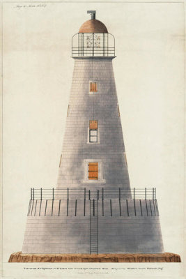 Department of Commerce. Bureau of Lighthouses - Elevation Drawing for the Lighthouse at Carysfort Reef, Florida, ca. 1850