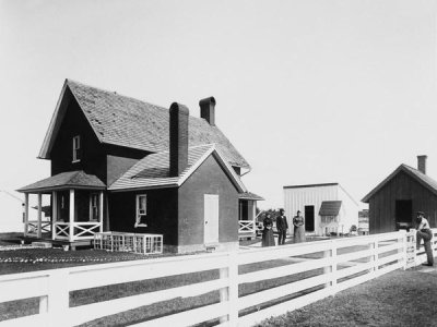 Department of Commerce. Bureau of Lighthouses - Cape Hatteras, North Carolina - Keeper's Cottage and Residents