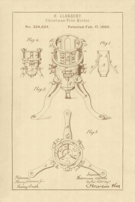 Department of the Interior. Patent Office. - Vintage Patent Illustrations: Christmas-Tree Holder, 1880