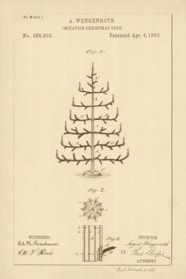 Department of the Interior. Patent Office. - Vintage Patent Illustrations: Imitation Christmas Tree, 1882