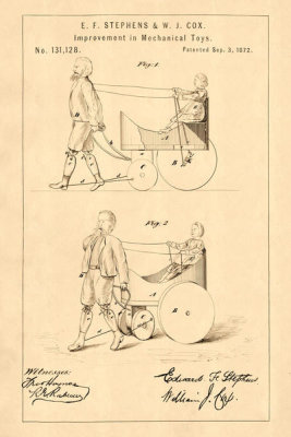 Department of the Interior. Patent Office. - Vintage Patent Illustrations: Mechanical Toys, 1872