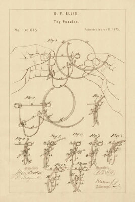 Department of the Interior. Patent Office. - Vintage Patent Illustrations: Toy Puzzles, 1873