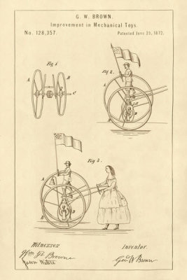 Department of the Interior. Patent Office. - Vintage Patent Illustrations: Mechanical Toys, 1872