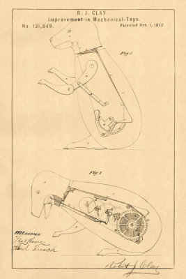 Department of the Interior. Patent Office. - Vintage Patent Illustrations: Mechanical Toys, 1872