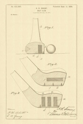 Department of the Interior. Patent Office. - Vintage Patent Illustrations: Golf Club, 1899