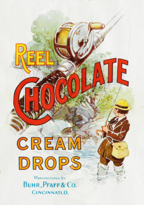 Department of the Interior. Patent Office. - Vintage Labels:  Reel Chocolate Cream Drops, 1920
