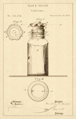Department of the Interior. Patent Office. - Vintage Patent Illustrations: Fruit-Jars, 1873