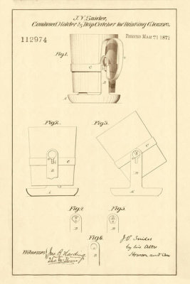 Department of the Interior. Patent Office. - Vintage Patent Illustrations: Holder for Drinking Glasses, 1871